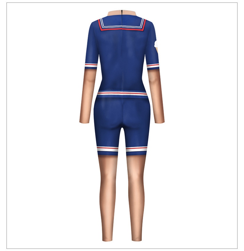 3D Printed Navy Style Cosplay Jumpsuit - Sailor Uniform Halloween Fancy Costume